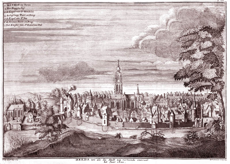 Stadsgezicht  Breda 1743 Immink